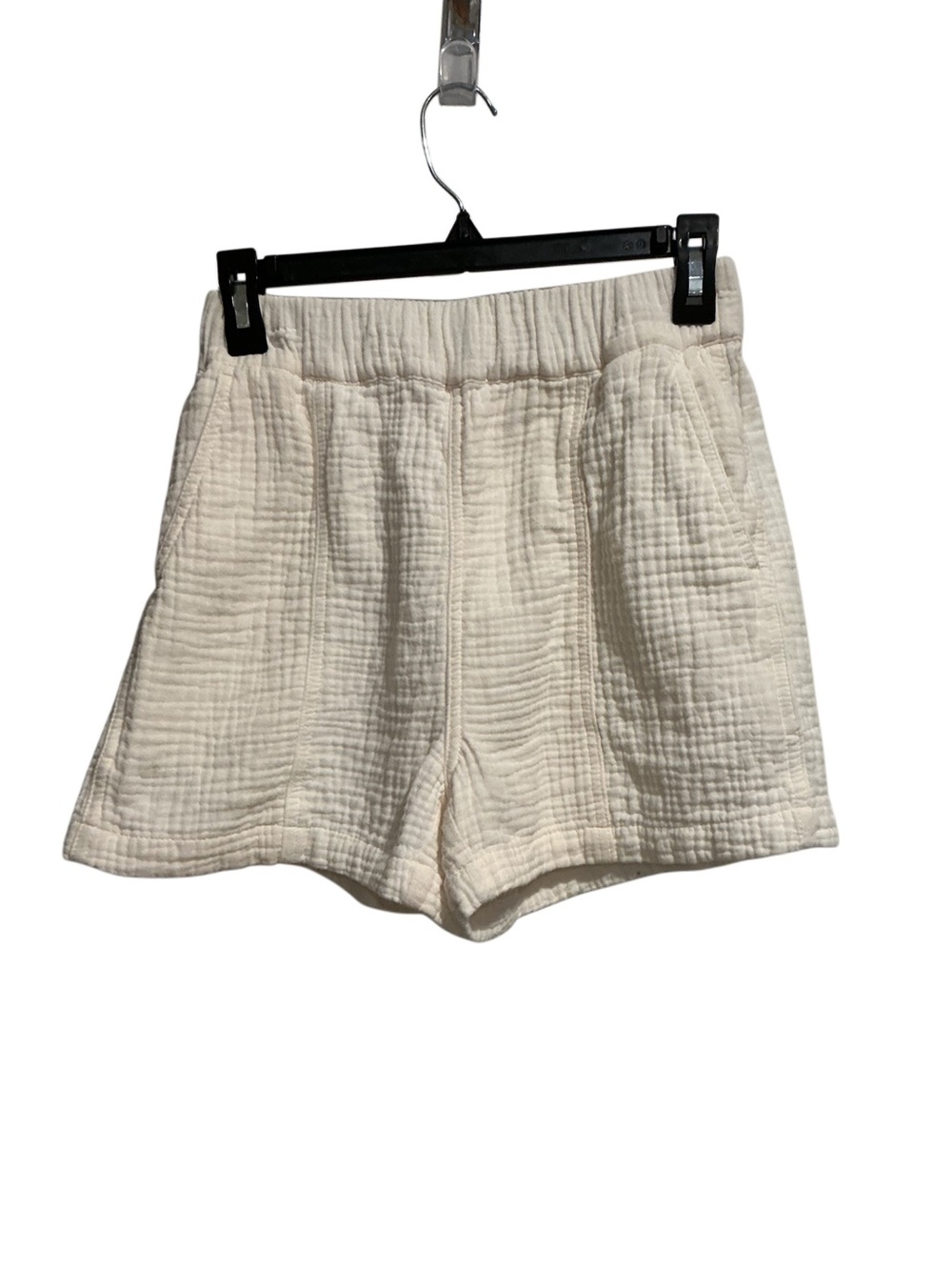 Madewell Women’s Lightspun Cotton High-Waisted Pull-On Shorts Ivory Minimalist
